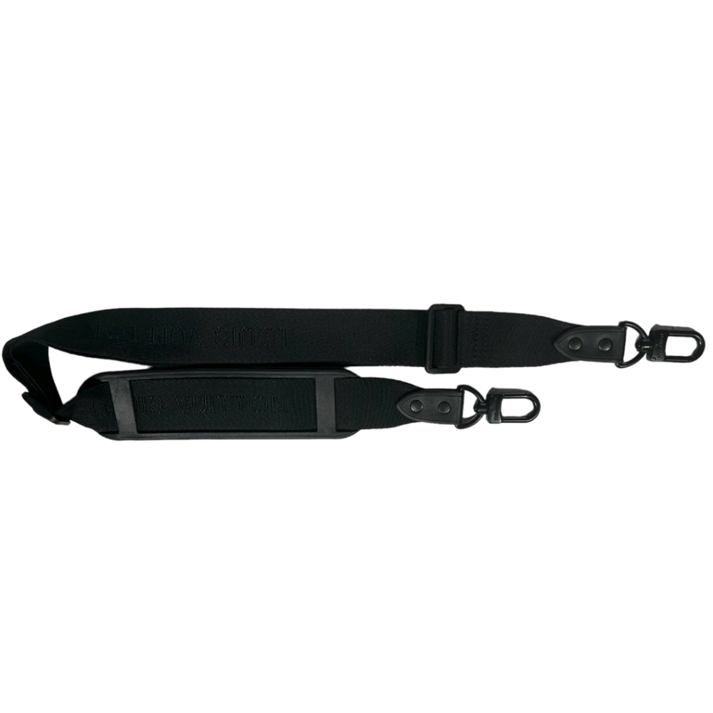 LV BLACK BANDOULIERE NYLON GUITAR STRAP